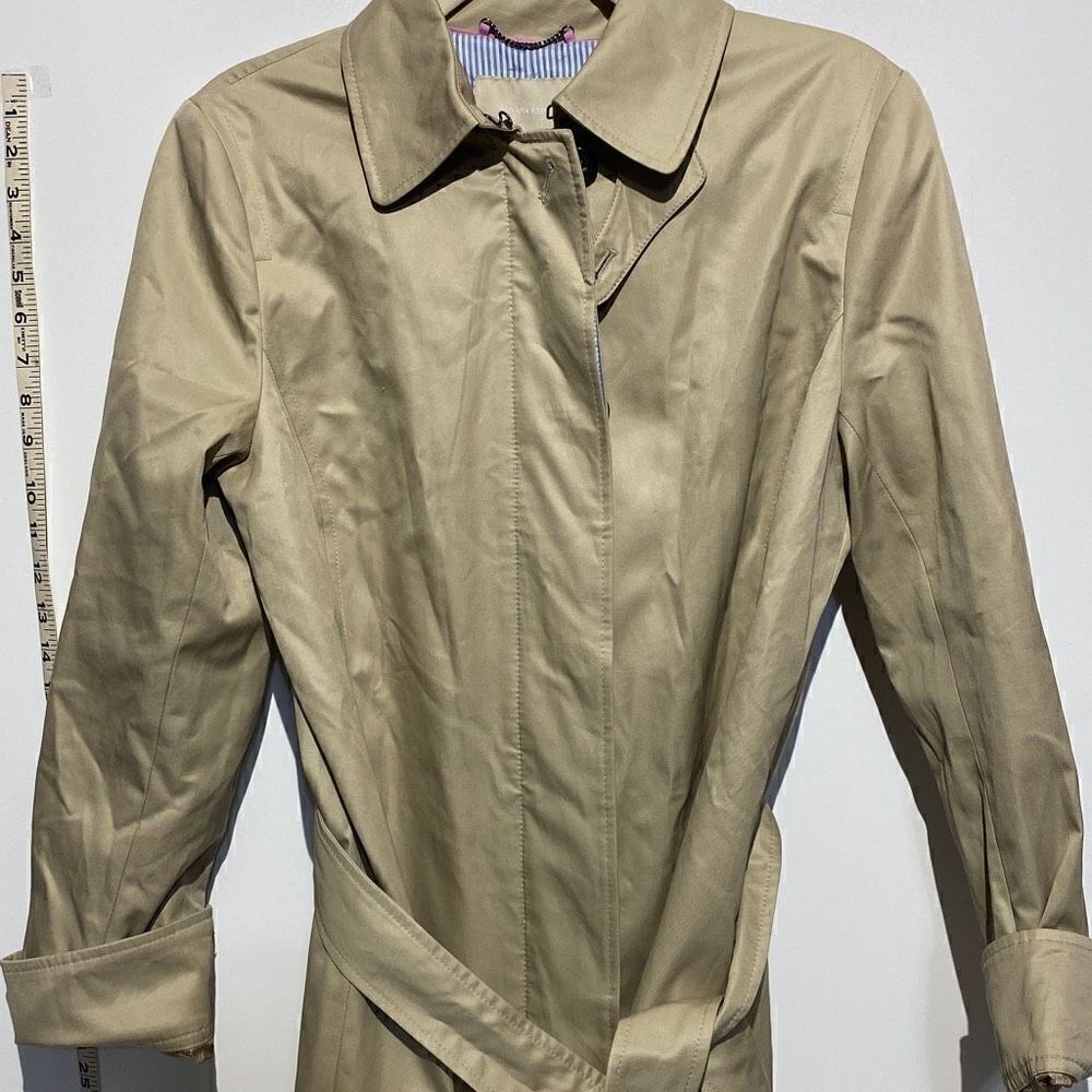 Banana Republic Women's Full Zip Belted Trench Coat In Cream Size L NWT
